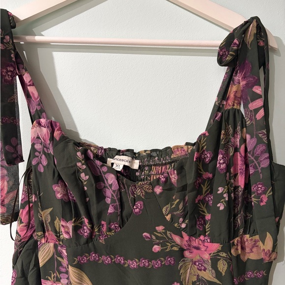 Francesca's Collections Floral Maxi Dress - Black and Purple - Picture 2 of 2